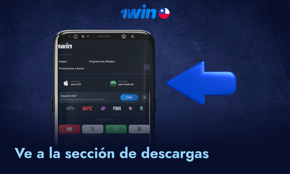 Encuentra el área de descargas en la web
